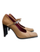 Pegabo Shoe Size 38 Tan Manmade Material Square Toe Pump Buckle Strap Shoes Tan / 38