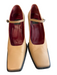 Pegabo Shoe Size 38 Tan Manmade Material Square Toe Pump Buckle Strap Shoes Tan / 38