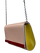 Fendi Pale Pink Leather Metal Bar Accents Silver Chain Detail Clutch Bag Pale Pink / Mini