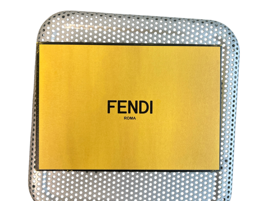 Fendi Pale Pink Leather Metal Bar Accents Silver Chain Detail Clutch Bag Pale Pink / Mini