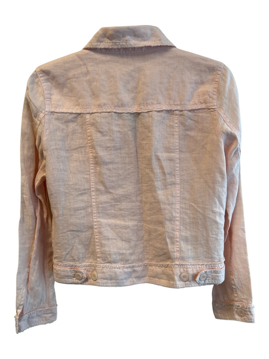 Lulu B Size XS Pale Pink Linen Front Button Collared Pockets Jacket Pale Pink / XS