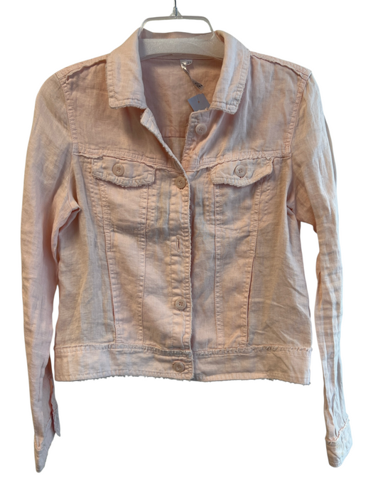 Lulu B Size XS Pale Pink Linen Front Button Collared Pockets Jacket Pale Pink / XS