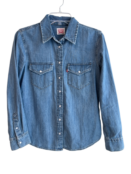 Levi Strauss & Co. Size XS Blue Denim Cotton Long Sleeve Snap Button Top Blue Denim / XS