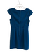 Rebecca Taylor Size 8 Teal Blue Polyester Blend Lined Raw Edge Trim Dress Teal Blue / 8