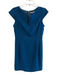 Rebecca Taylor Size 8 Teal Blue Polyester Blend Lined Raw Edge Trim Dress Teal Blue / 8
