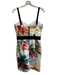 Milly Size 8 White & Multi Polyester Blend Back Zip Sleeveless Knee length Dress White & Multi / 8