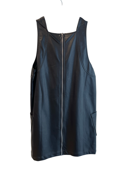 Maeve Size Medium Black Polyurethane Lined Back Zip Sleevel Print Pockets Dress Black / Medium