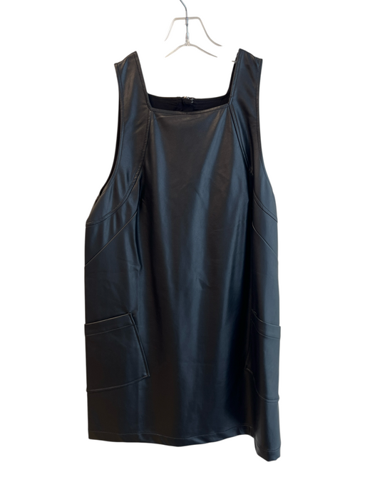 Maeve Size Medium Black Polyurethane Lined Back Zip Sleevel Print Pockets Dress Black / Medium