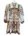 Cleobella Size Medium White & Multi Cotton Blend Lined Side Zip Dress White & Multi / Medium