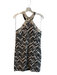 Trina Turk Size 6 Black, White & Gold Cotton Blend Back Zip Sleeveless Dress Black, White & Gold / 6