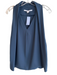 Diane Von Furstenberg Size Sm & Med Navy Polyester Sleeveless V Neck Draped Top Navy / Sm & Med