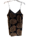 Free People Size Medium Black & Brown Polyester Blend Sleeveless mesh detail Top Black & Brown / Medium
