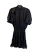 Misa Size Medium Black Polyester Short flutter sleeve Textured Dress Black / Medium