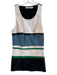 Bailey Size Medium White, Black & Blue Faux Leather Sleeveless Round Neck Top White, Black & Blue / Medium