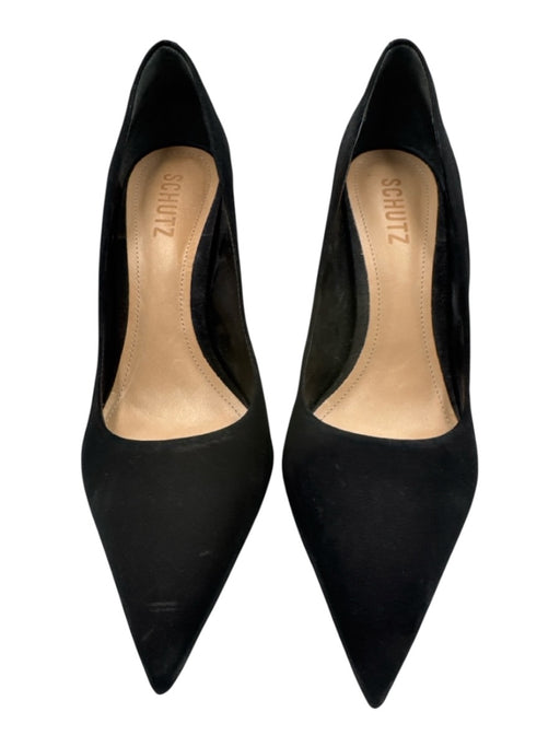 Schutz Shoe Size 8.5 Black Suede leather Pointed Toe Stiletto Pumps Black / 8.5