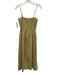 Madewell Size Small Beige & White Cotton Spaghetti Strap Swiss Dot Shirred Dress Beige & White / Small