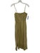 Madewell Size Small Beige & White Cotton Spaghetti Strap Swiss Dot Shirred Dress Beige & White / Small