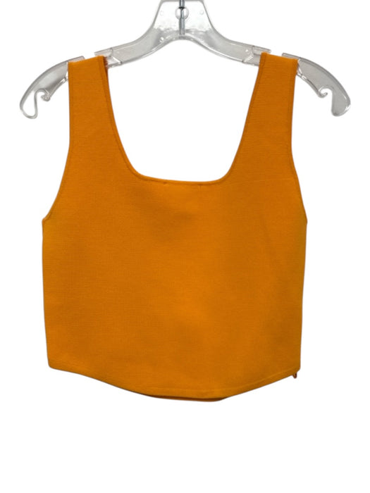 House of Harlow Size Small Orange Viscose Blend Sleeveless Knit Cropped Top Orange / Small