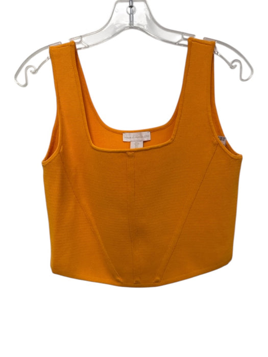 House of Harlow Size Small Orange Viscose Blend Sleeveless Knit Cropped Top Orange / Small