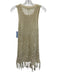 Allison New York Size Small Beige Polyester Sleeveless Crochet Knit Fringe Top Beige / Small