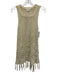 Allison New York Size Small Beige Polyester Sleeveless Crochet Knit Fringe Top Beige / Small