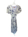 Hutch Size M White & Blue Polyester Blend Abstract Wrap Short Sleeve Maxi Dress White & Blue / M