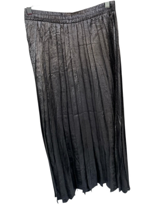 Mirage Size M Gunmetal Elastic Waist Accordion Maxi metallic Skirt Gunmetal / M