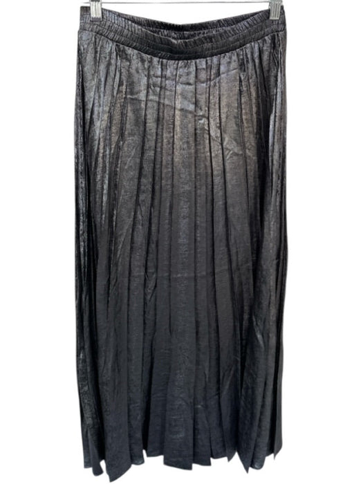 Mirage Size M Gunmetal Elastic Waist Accordion Maxi metallic Skirt Gunmetal / M