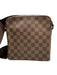 Louis Vuitton Brown Coated Canvas Damier Ebene Zip Close Front Pocket Bag Brown / PM