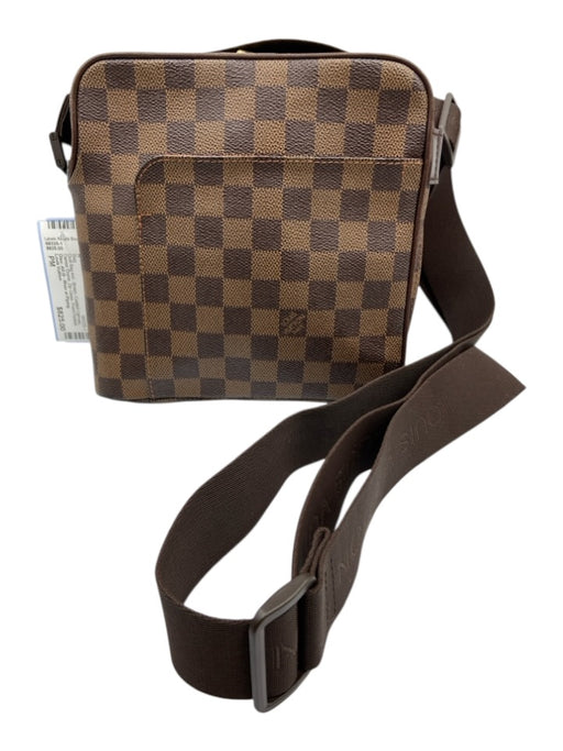Louis Vuitton Brown Coated Canvas Damier Ebene Zip Close Front Pocket Bag Brown / PM