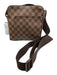 Louis Vuitton Brown Coated Canvas Damier Ebene Zip Close Front Pocket Bag Brown / PM