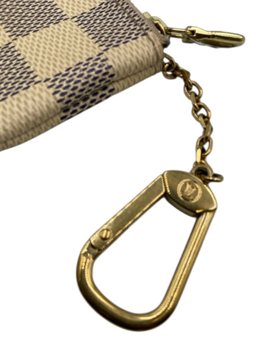 Louis Vuitton Cream White & Navy Blue Coated Canvas Damier Azur Zip Top Bag Cream White & Navy Blue / PM