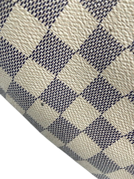 Louis Vuitton Cream White & Navy Blue Coated Canvas Damier Azur Zip Top Bag Cream White & Navy Blue / PM