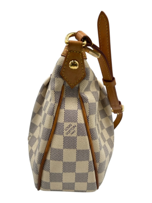 Louis Vuitton Cream White & Navy Blue Coated Canvas Damier Azur Zip Top Bag Cream White & Navy Blue / PM