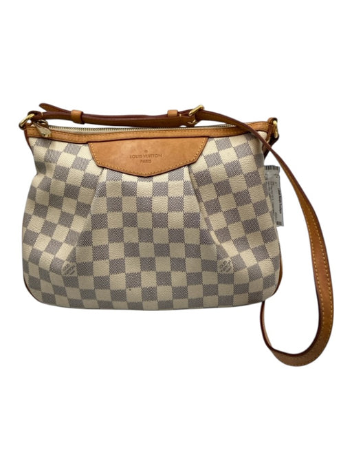 Louis Vuitton Cream White & Navy Blue Coated Canvas Damier Azur Zip Top Bag Cream White & Navy Blue / PM