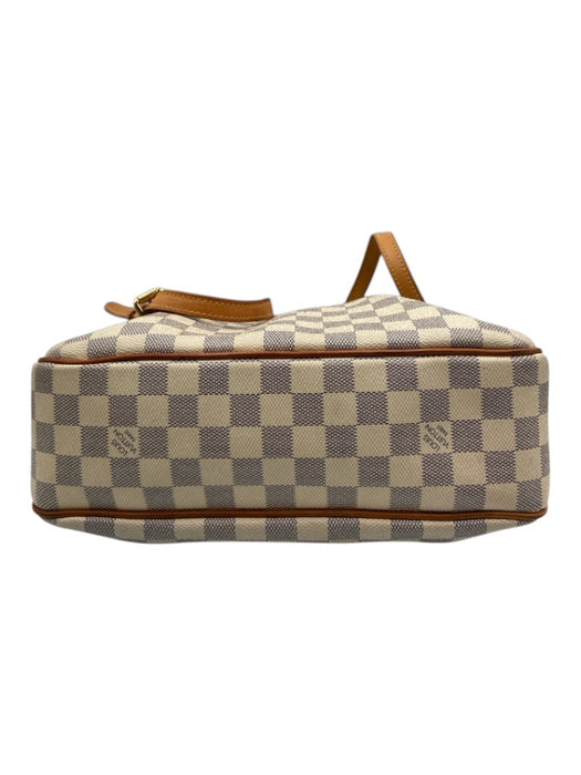 Louis Vuitton Cream White & Navy Blue Coated Canvas Damier Azur Zip Top Bag Cream White & Navy Blue / PM