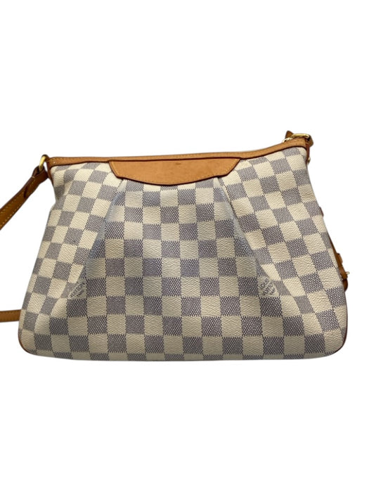 Louis Vuitton Cream White & Navy Blue Coated Canvas Damier Azur Zip Top Bag Cream White & Navy Blue / PM
