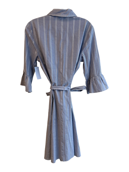 Draper James Size 10 Blue 100% Cotton 3/4 Sleeve Button Down Tie Waist Dress Blue / 10