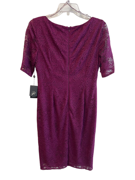 Adrianna Papell Size 10 Purple Nylon & Polyester Floral Short Sleeve Dress Purple / 10