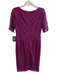 Adrianna Papell Size 10 Purple Nylon & Polyester Floral Short Sleeve Dress Purple / 10