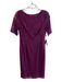 Adrianna Papell Size 10 Purple Nylon & Polyester Floral Short Sleeve Dress Purple / 10