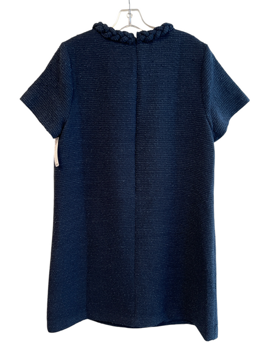 Tuckernuck Size XL Navy Polyester Lined Back Zip Short Sleeve Gold button Dress Navy / XL