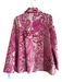 3 Sisters Size Large Pink & Tan Rayon Blend Button Mid Thigh Pockets Coat Pink & Tan / Large