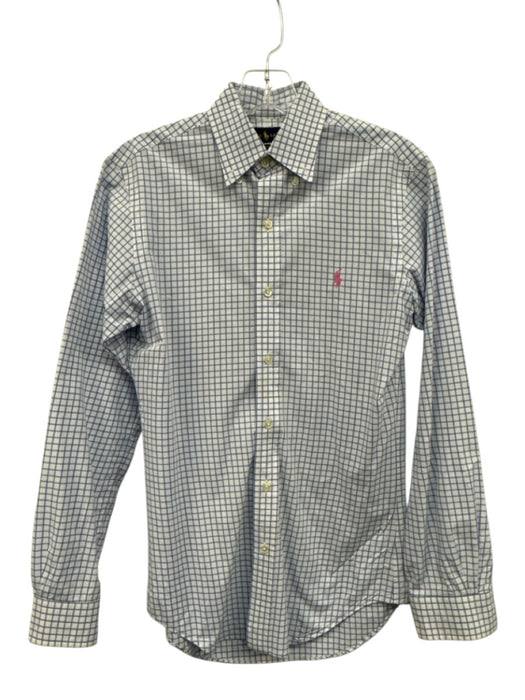 Ralph Lauren Size XS White & Blue Cotton Blend Grid Button Up Long Sleeve Shirt White & Blue / XS