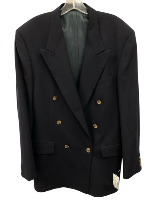 Givenchy Vintage Navy Blue Wool Solid Double Breasted Men's Blazer Navy Blue / Est 40