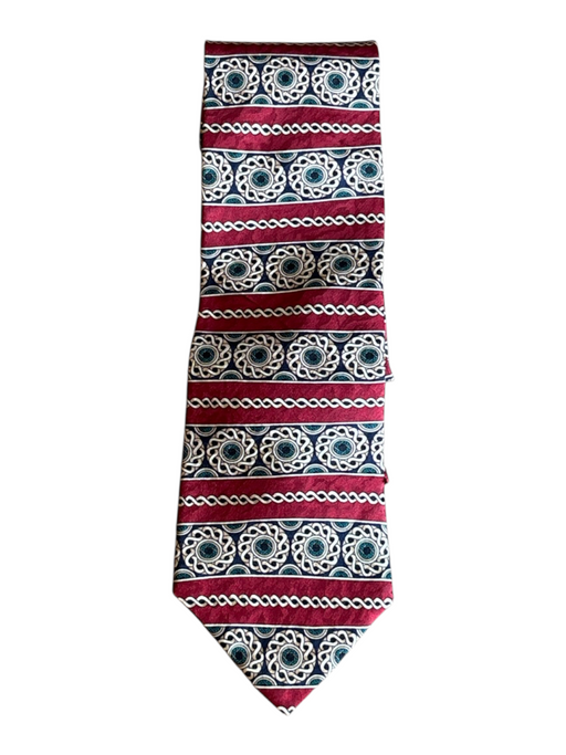 Dior Vintage Red & Beige Silk Striped Men's Tie Red & Beige