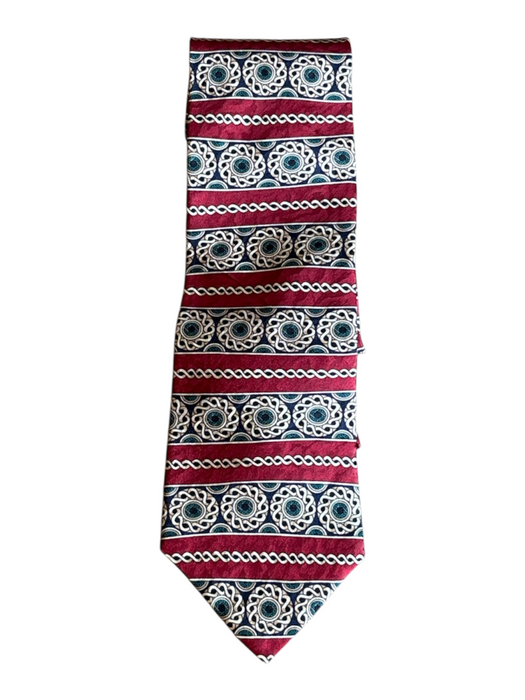 Dior Vintage Red & Beige Silk Striped Men's Tie Red & Beige