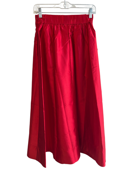 Tuckernuck Size XS Red Rayon Blend Side Zip Pleated Maxi Skirt Red / XS