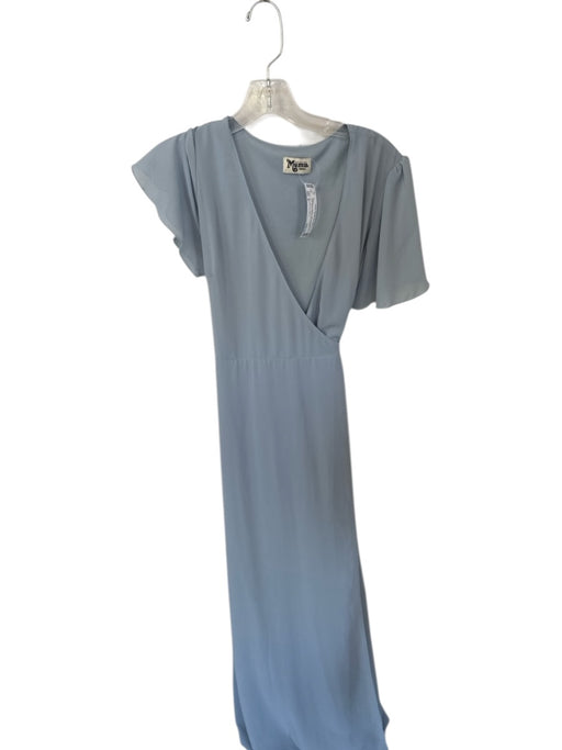 Show Me Your Mumu Size S Slate Blue Polyester Short Sleeve V Neck Maxi Dress Slate Blue / S