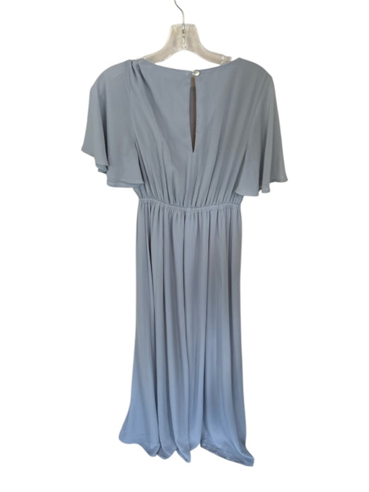 Show Me Your Mumu Size S Slate Blue Polyester Flutter Sleeves V Neck Wrap Dress Slate Blue / S